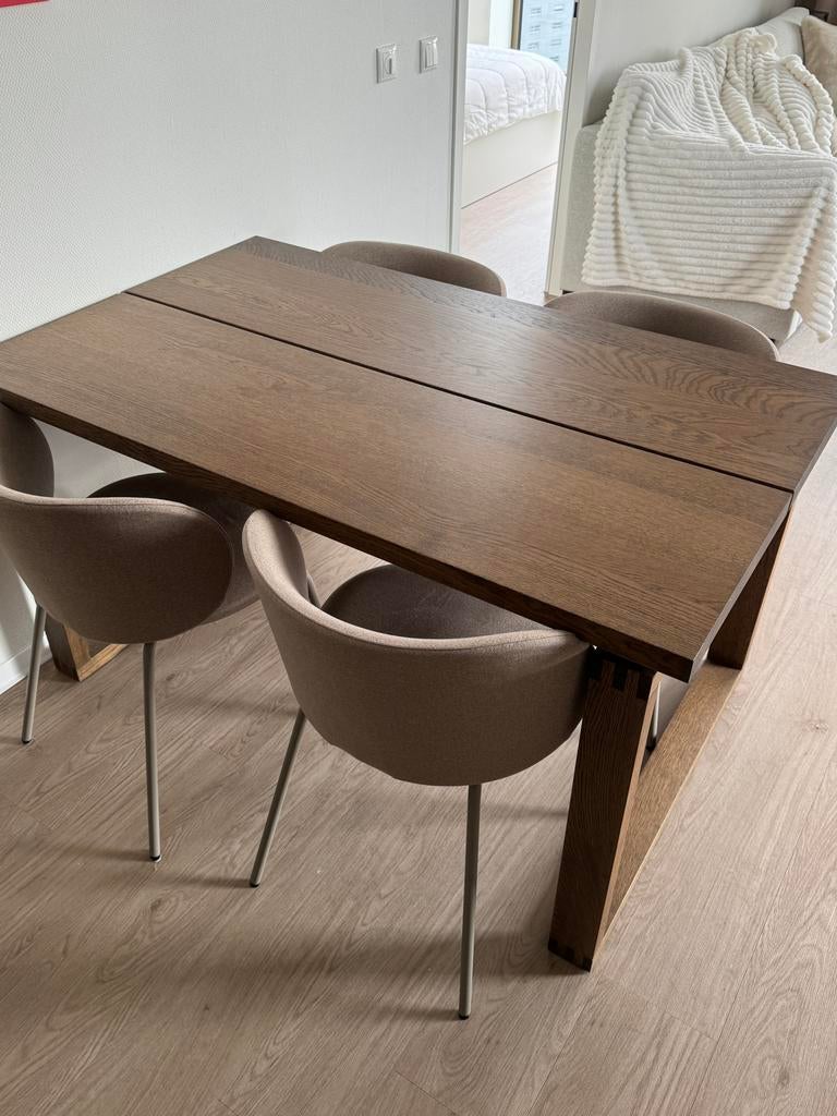 Wooden Dining Table, Huis en Inrichting, Ophalen, 100 tot 150 cm, Eikenhout, 50 tot 100 cm