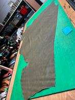 Olijf groen halve huid 1.5 mm dikte soepel A-183, Leer of Kunstleer, Ophalen of Verzenden, Zo goed als nieuw, 30 tot 120 cm