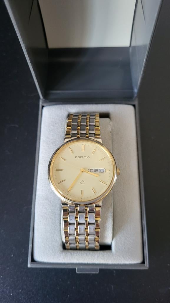 Prisma horloge - Klassiek design met tweekleurige band, Ophalen of Verzenden