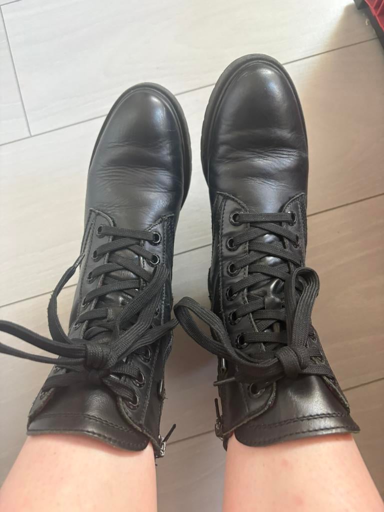 Lederen laarjes zwart tamaris maat 38, Kleding | Dames, Schoenen, Ophalen, Zwart, Lage of Enkellaarzen, Gedragen
