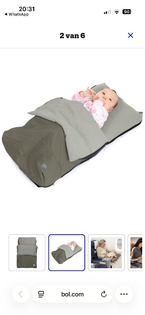 Deryan Vliegtuigbedje Baby, Overige typen, Zo goed als nieuw, Buik, Rug of Zij, Ophalen