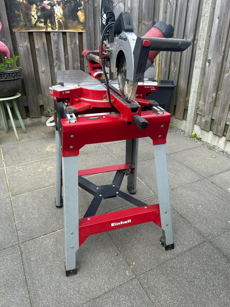 Einhell Afkortzaag op Standaard - in goede staat!, Ophalen, 70 mm of meer, Zo goed als nieuw, Afkortzaag