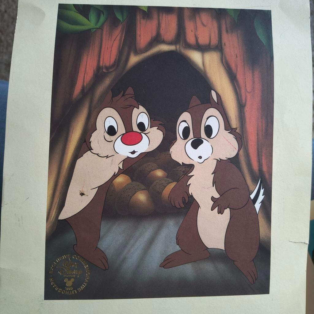 Knabbel en Babbel Disney litho, Ophalen of Verzenden