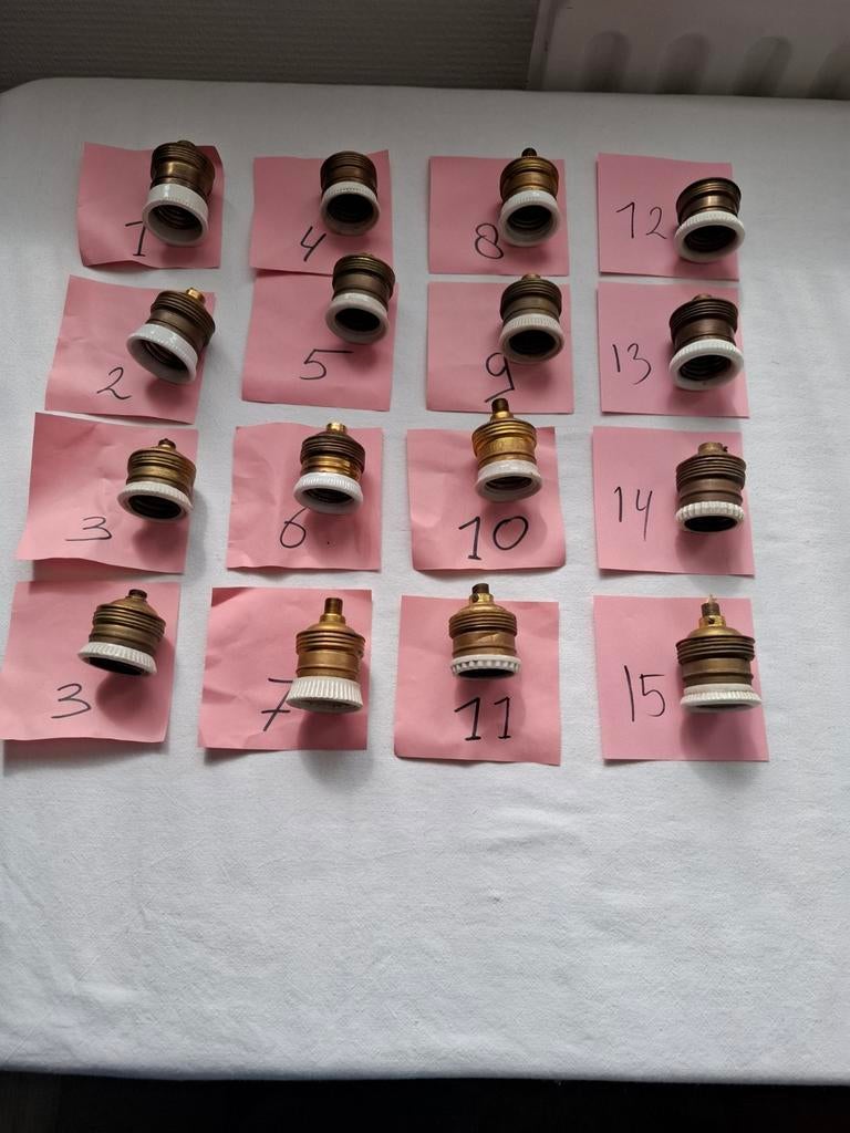 Oude lampen fittingen met porselein, Antiek en Kunst, Ophalen of Verzenden