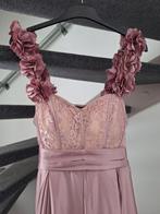 Elegante avondjurk met bloemendetails - Maat XL, Maat 46/48 (XL) of groter, Ophalen of Verzenden, Roze, Gedragen