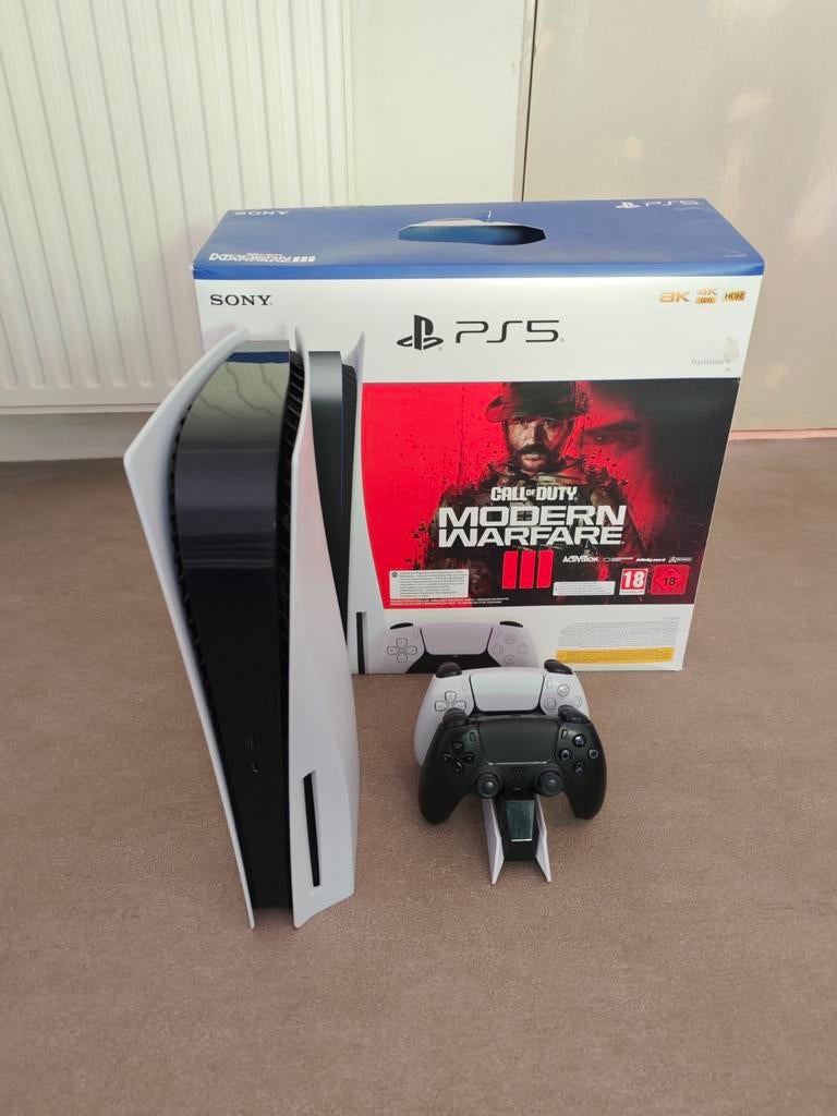 PlayStation 5 disc 2x controller+ laadstation, Ophalen, Zo goed als nieuw