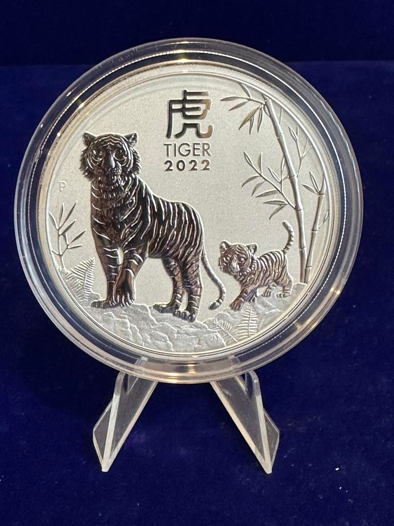 Lunar 3 tijger 5 oz zilver, Ophalen of Verzenden, Zilver