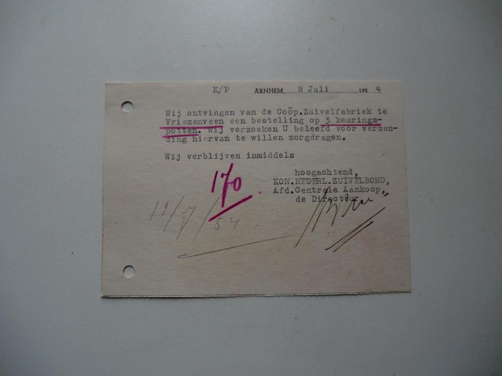 Vriezenveen,Wierden,Almelo,Coop Zuivelfabriek,1954, Ophalen of Verzenden, 1940 tot 1960, Gelopen, Overijssel