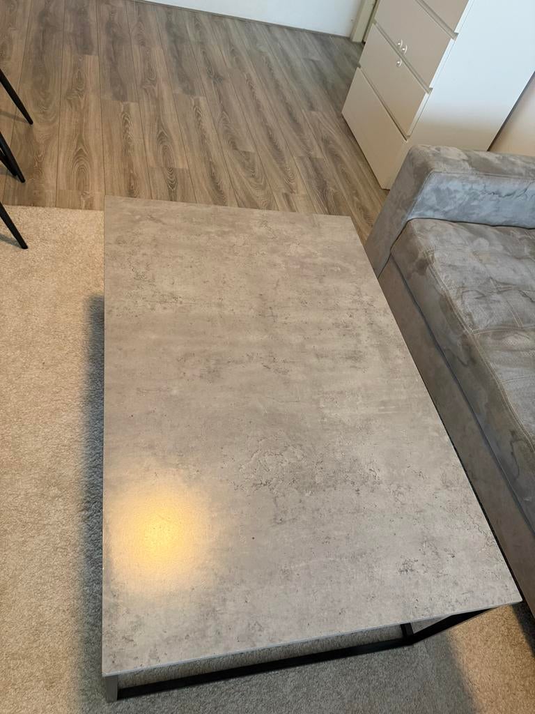 Salontafel JYSK Beton kleur / grijs 75*115, Ophalen, Gebruikt, 100 tot 150 cm, 50 tot 100 cm