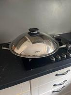 AMC Wokpan 5.6 L, Gebruikt, Inductieplaat, Ophalen of Verzenden, Rvs