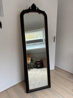 Zwarte passpiegel met geslepen glas, Ophalen, Gebruikt, 150 tot 200 cm, Rechthoekig