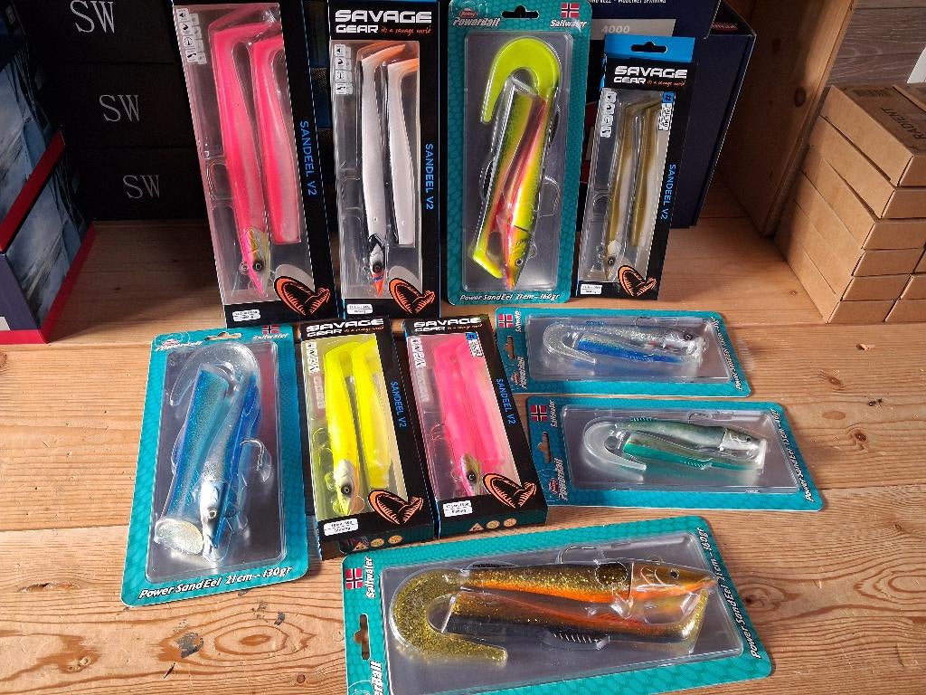 SANDEEL PAKKET: Savage Gear/Berkley Powerbait....40-160g