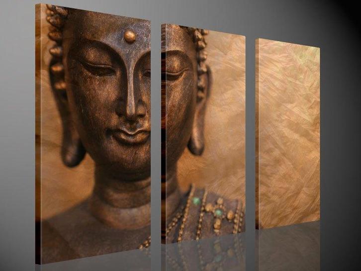 Nieuw * 3 Luik Canvas Schilderij Buddha Hoofd Boeddha 90x160, Antiek en Kunst, Kunst | Schilderijen | Klassiek, Ophalen of Verzenden
