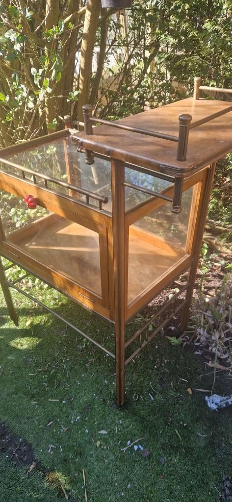 Jaren 60 design mahoniehouten art-deco theetafel (brocante), Ophalen