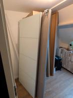 2 kastschuifdeuren: 1 melkglas, 1 spiegel, Huis en Inrichting, Ophalen of Verzenden, Gebruikt, Glas, Met deur(en)