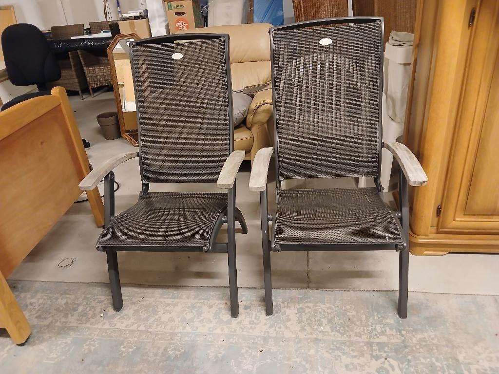 tuin stoelen 2x, Tuin en Terras, Tuinstoelen, Ophalen, Gebruikt, Kunststof, Verstelbaar