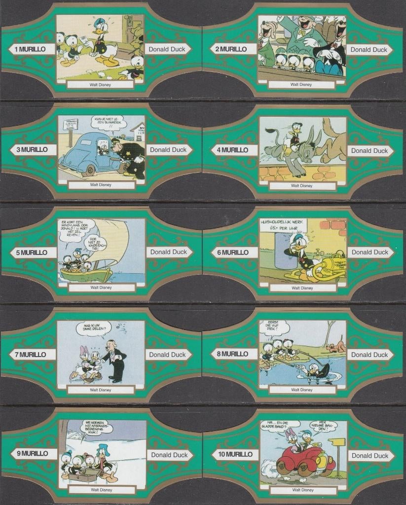Sigarenbanden van Donald Duck, Murillo 1-20 groen-goud, Ophalen of Verzenden, Nieuw, Sigarenbandjes