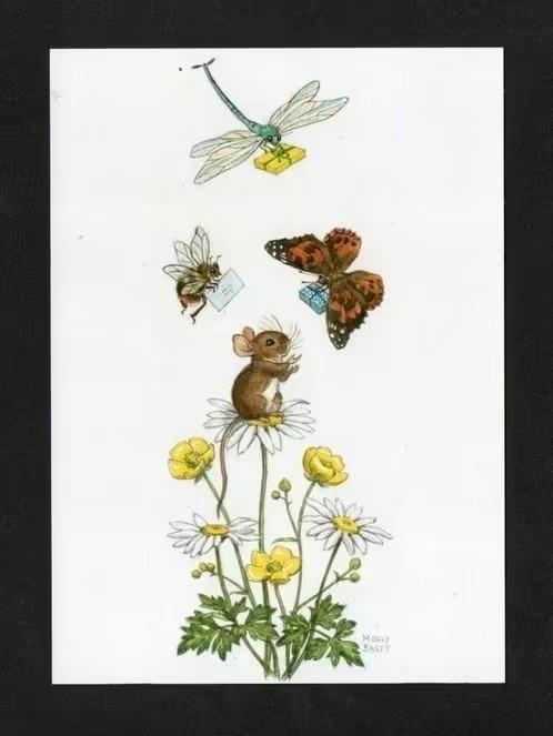 Hommel Libelle Vlinder Muis by Molly Brett., Verzamelen, Ansichtkaarten | Themakaarten, Ongelopen, 1980 tot heden, Kinderen, Ophalen of Verzenden