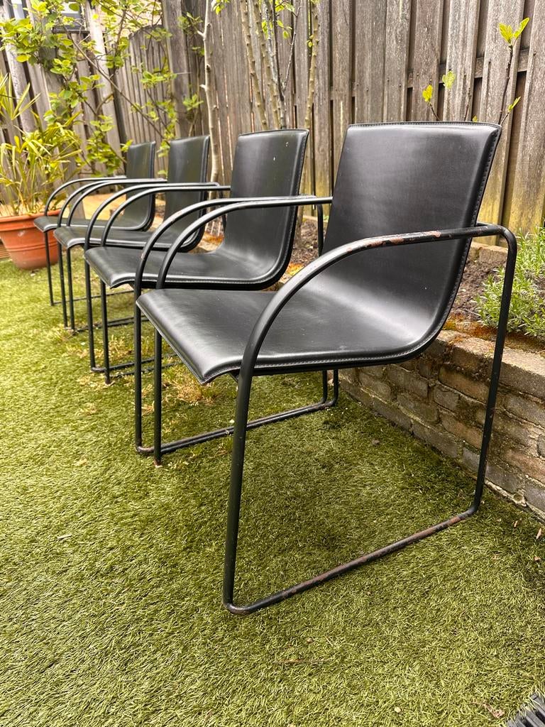 Zwarte designstoelen, Ophalen, Gebruikt, Zwart, Vier