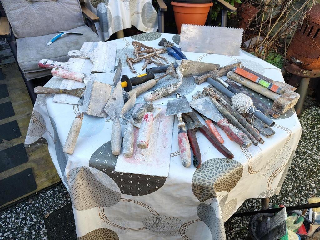 te koop metsel/stukdoors/tegel gereedschap, Ophalen, Gebruikt