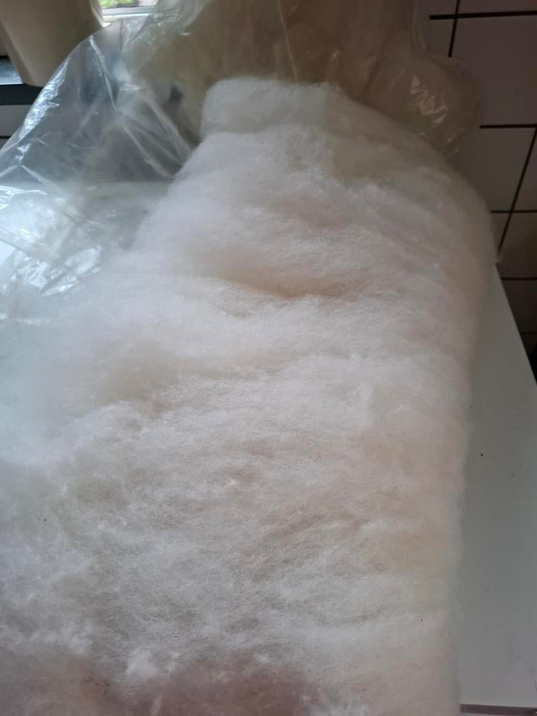Kaardvlies van Bleu du Maine schaap voor spinnen  en vilten, Ophalen of Verzenden, Nieuw, Spinwol