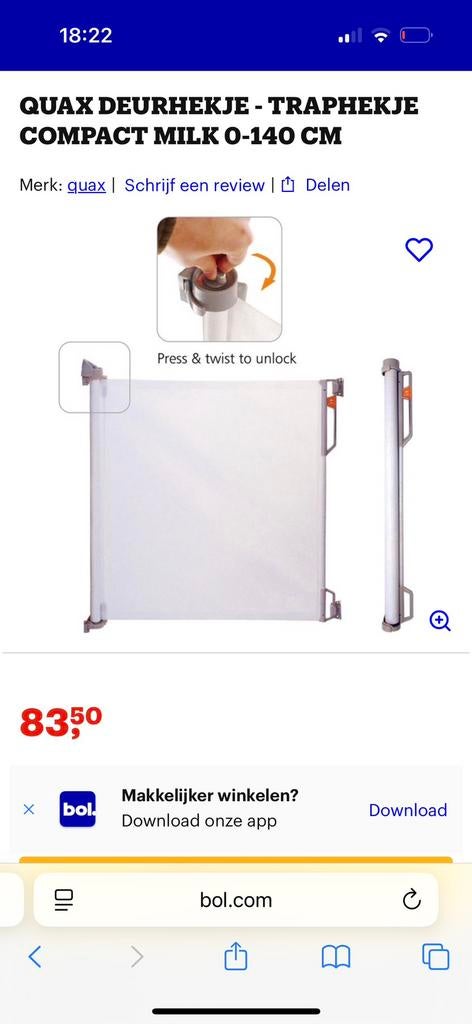 Quax traphekje 2x, Ophalen, Zo goed als nieuw, Metaal of IJzer, Klemhekje