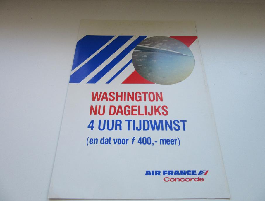 Air France Concorde brochure Washington, Verzenden, Gebruikt, Overige typen