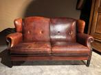 Schapenleren Lounge Atelier Bank Vintage, Gebruikt, Tweepersoons, Rechte bank, Vintage geleefd antiek