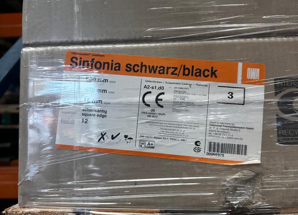 Sinfonia plafondplaten 600x600x15mm inleg, Ophalen, Nieuw, Overige materialen, Minder dan 20 mm