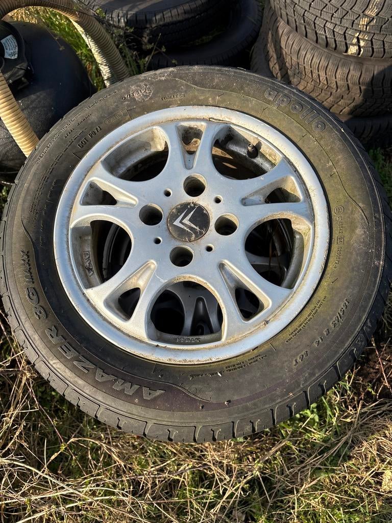 Vier 14 inch Apollo Amazer 3G Maxx banden met velgen, Ophalen of Verzenden, Gebruikt