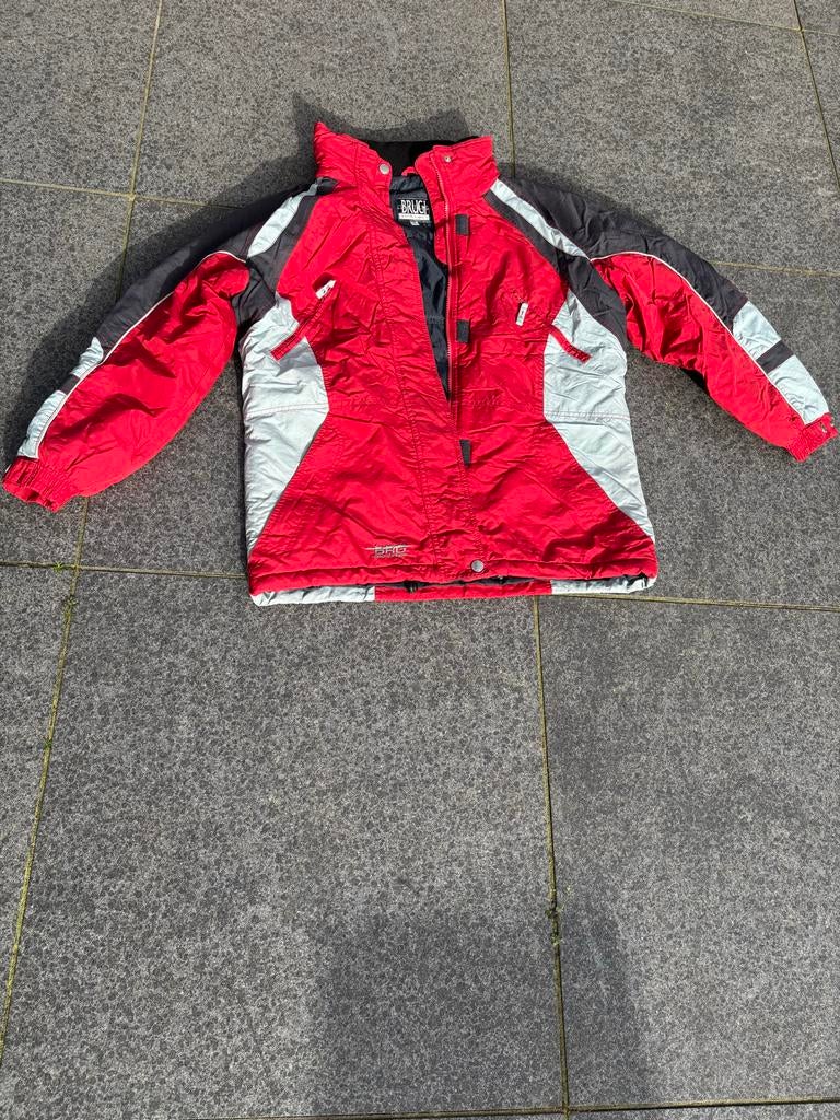 Brugi Ski-jas Rood/Grijs/Wit - Maat M, Ophalen of Verzenden, Gedragen, Maat 42/44 (L), Jack