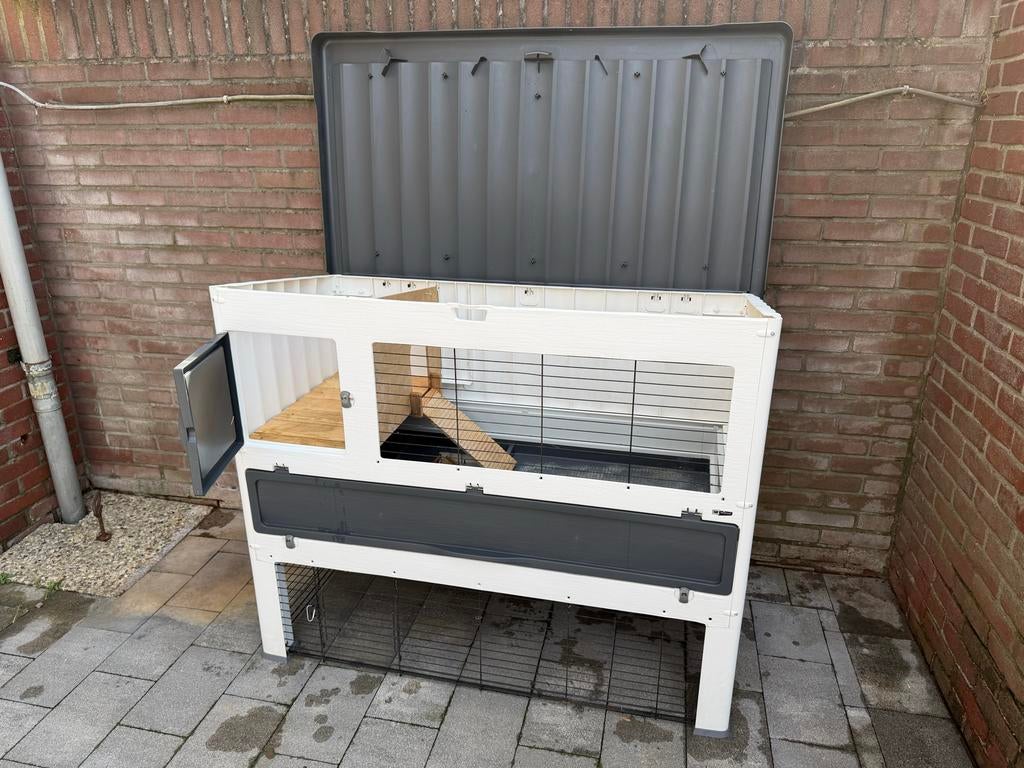 Konijnenhok kunsstof Ferplast Grand Lodge 140, Dieren en Toebehoren, Knaagdieren en Konijnen | Hokken en Kooien, Ophalen, 110 cm of meer