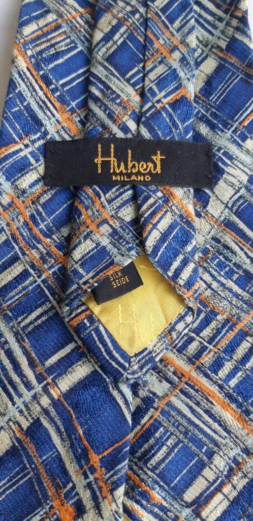 Moderne bonte zijden stropdas "Hubert Milano", Kleding | Heren, Ophalen of Verzenden, Zo goed als nieuw, Blauw