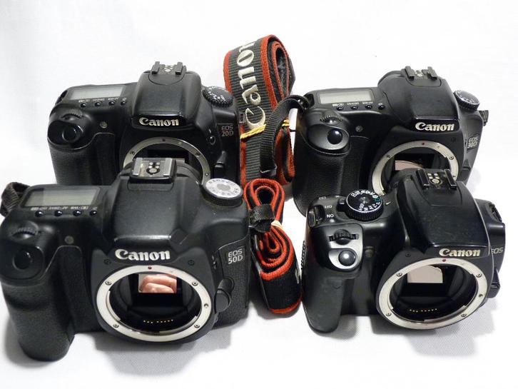 4x Digitale Canon EOS camera's: 20D, 30D, 50D, 400D, Audio, Tv en Foto, Fotocamera's Digitaal, Gebruikt, Spiegelreflex, Canon