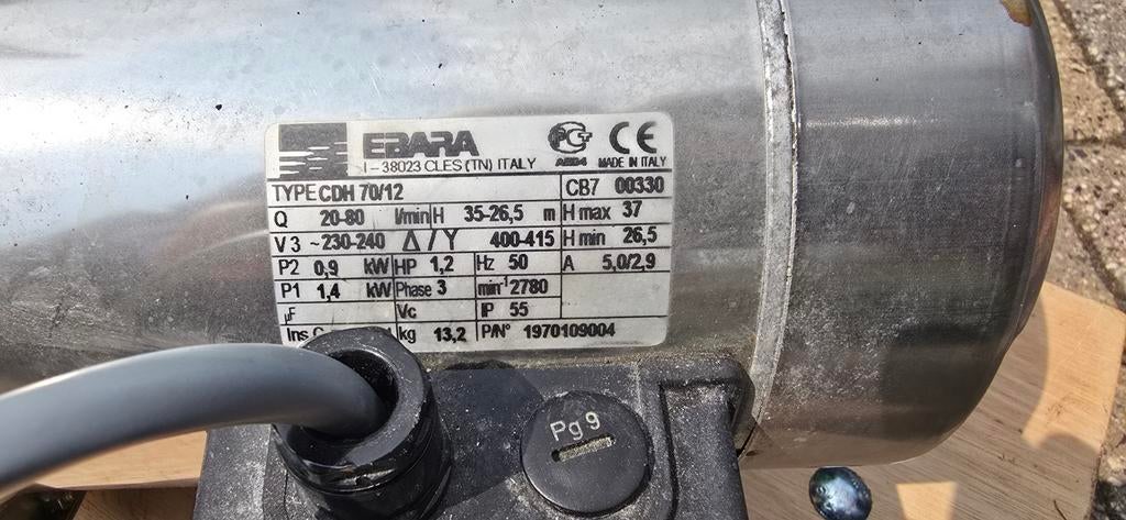 Ebara CDH 70/12 Pomp - Waterpomp - Tuinpomp, Ophalen of Verzenden, Gebruikt, Elektrisch, Overige typen