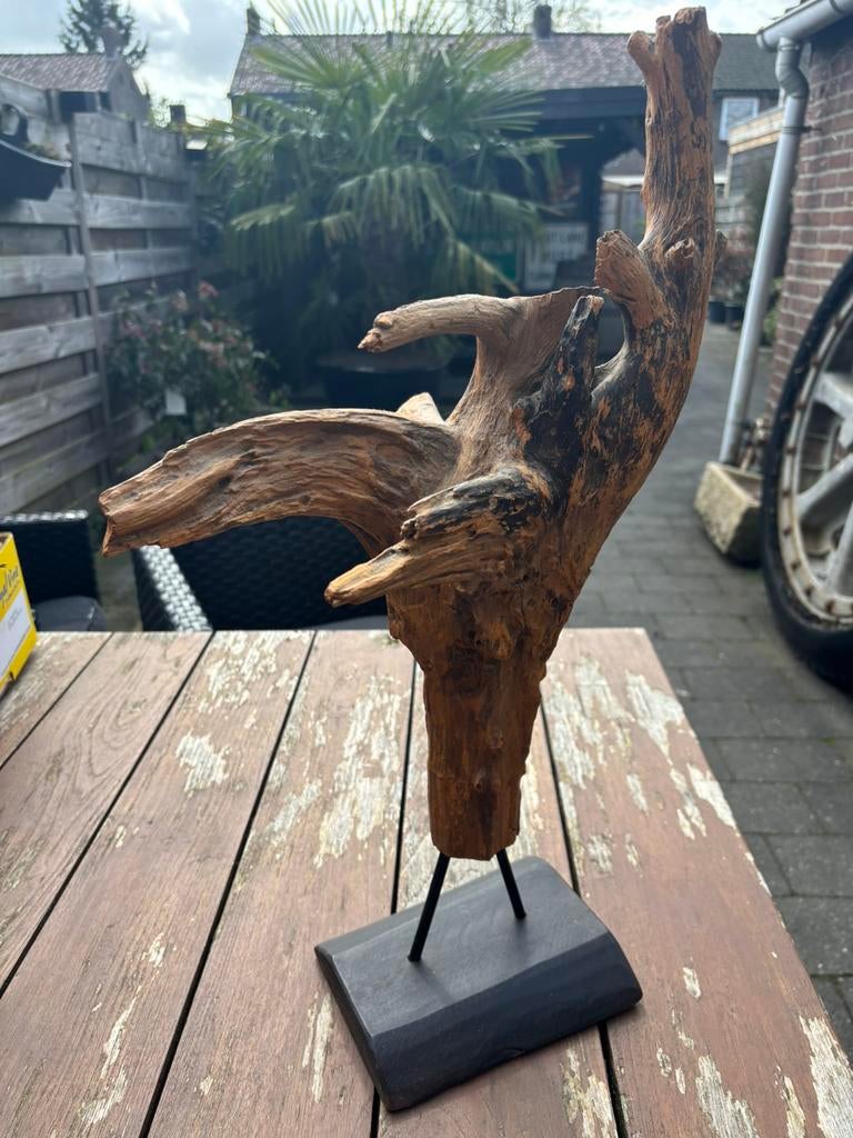 Drijfhout bewerkt stukje kunst!, Ophalen of Verzenden