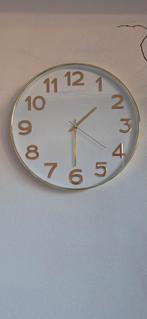Moderne wandklok goudkleurig - J-LINE, Ophalen, Zo goed als nieuw, Analoog, Wandklok