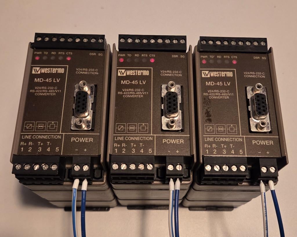3x Westermo MD-45 LV – Ind. Interface Converter (RS-232/485), Hobby en Vrije tijd, Elektronica-componenten, Ophalen of Verzenden