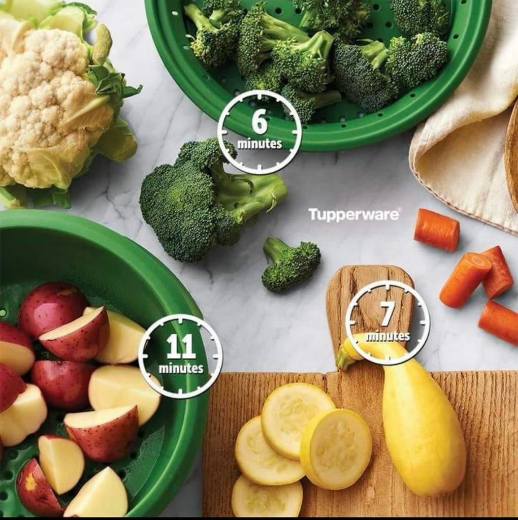 Tupperware Micro Gourmet+ 4 stoom bakjes 80ML, Huis en Inrichting, Keuken | Tupperware, Ophalen of Verzenden, Nieuw, Groen, Bak of Kom