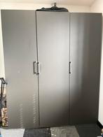 Kast grijs met planken., Huis en Inrichting, Kasten | Kledingkasten, Ophalen, Gebruikt, 100 tot 150 cm, 25 tot 50 cm