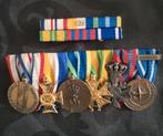 6 delige medaille spang + bijbehorende batons, Verzenden, Landmacht, Nederland, Lintje, Medaille of Wings