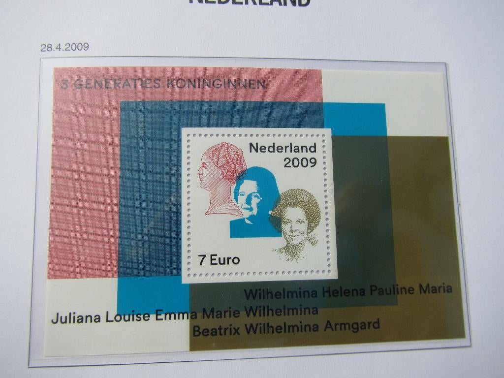Blokje 3 Generaties Koninginnen 2009, postfris, Postzegels en Munten, Postzegels | Nederland, Verzenden, Na 1940, Postfris