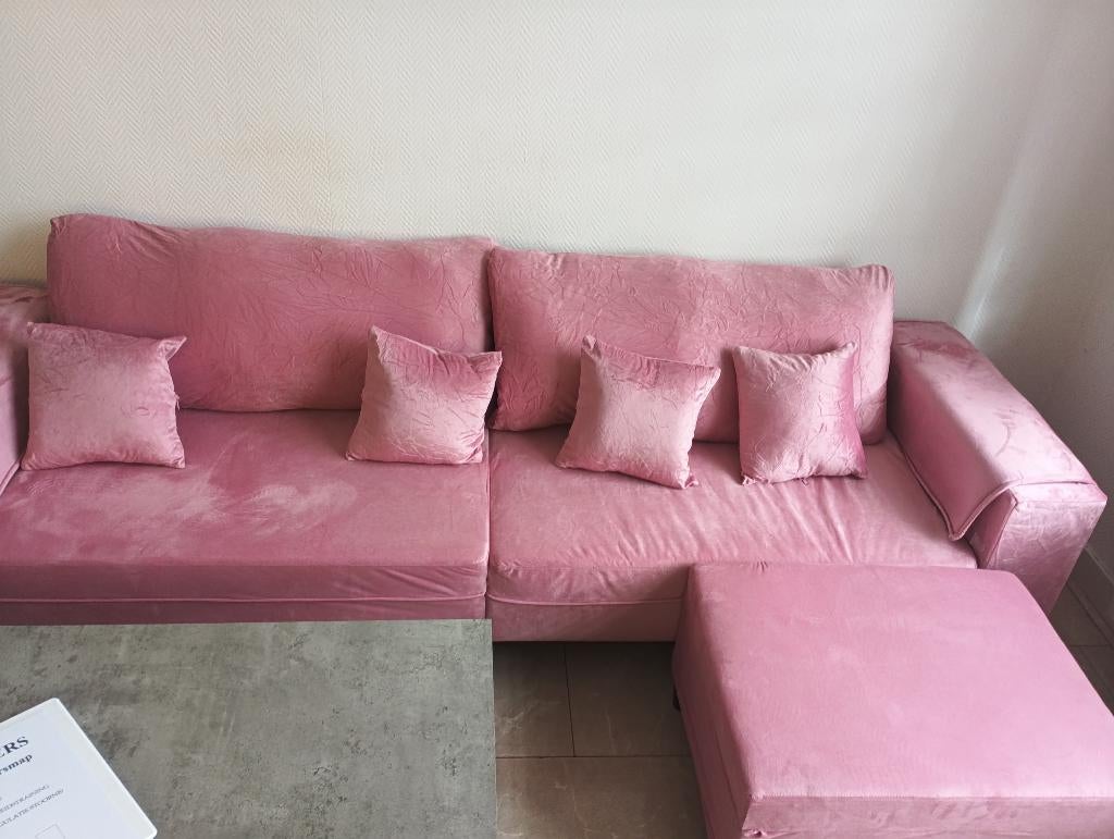 Roze bank, Huis en Inrichting, Ophalen, 150 tot 200 cm, 75 tot 100 cm, Rechte bank