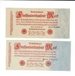 Duitsland, 2 x 500.000 mark 1.9.1923 - XF, Verzenden, Duitsland