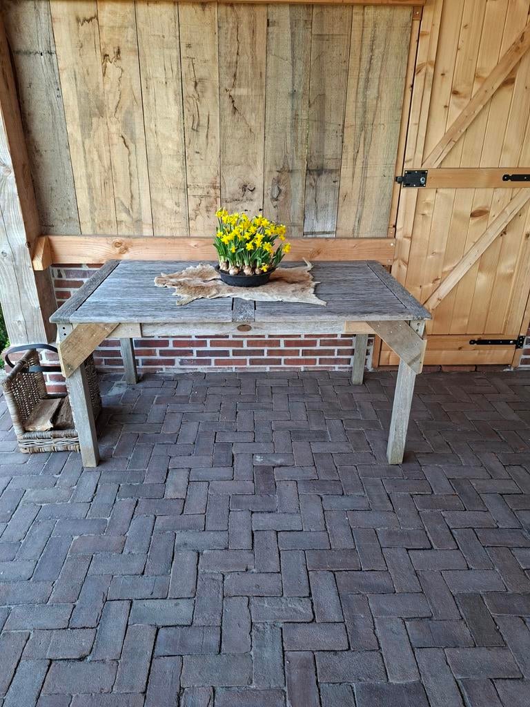 Teakhouten buitentafel, Tuin en Terras, Ophalen