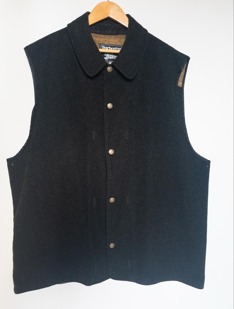 Vintage Burberry's wollen gilet XXL, Ophalen of Verzenden, Gedragen, Overige maten, Zwart