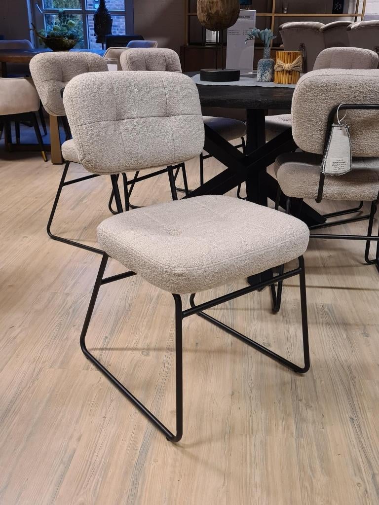 ACTIE Eetkamerstoel Padola Naturel Sand Grijs €139 NU €82 (5, Overige kleuren, Eetkamerstoelen Stoelen Padola stof alpine naturel sand grijs