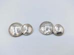 Zilveren manchetknopen gemaakt van 10 en 25 cent, Wilhelmina, Gebruikt, Info@zilverwebsite.nl, Verzenden, Zilverwebsite.nl