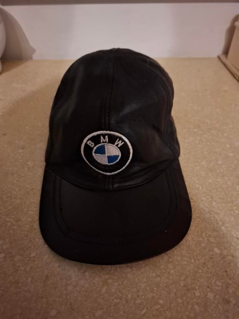 tk: zgan. zwart LEREN PET BMW, Kleding | Heren, Ophalen of Verzenden, Zo goed als nieuw, BMW, Pet