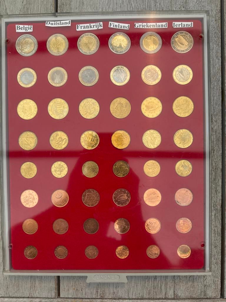 Euro muntenset van diverse landen in Lindner album, Ophalen, Overige landen, Overige waardes, Setje